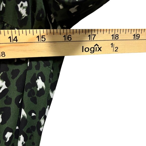 Anthropologie The Good Jane The Layla Green Leopard Print Shirt Dress Size S - Picture 6 of 8
